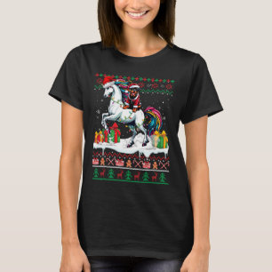 Camiseta Papais noeis Rottweiler Andando no Unicórnio