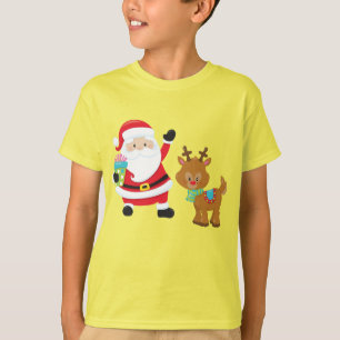 Camiseta papais noeis Rudolph, o Natal do miúdo da Reindee