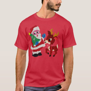 Camiseta Papais noeis Rudolph Vintage Plástico Derretido