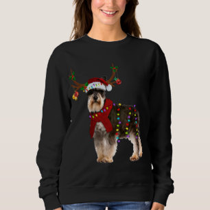 Camiseta Papais noeis Schnauzer rendeer natal leve