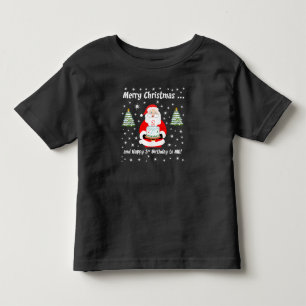 Camiseta Papais noeis segurando Bolo de Aniversário Feliz N