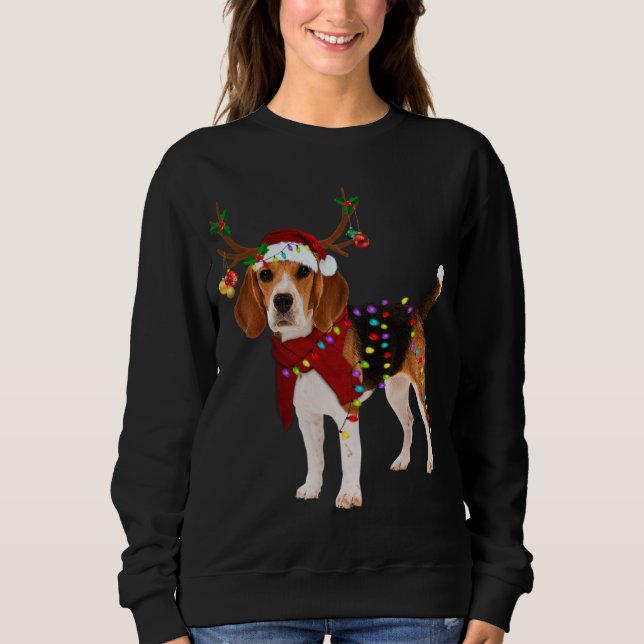 Camiseta Papais noeis Serea de Beagle Natal Claro (Frente)