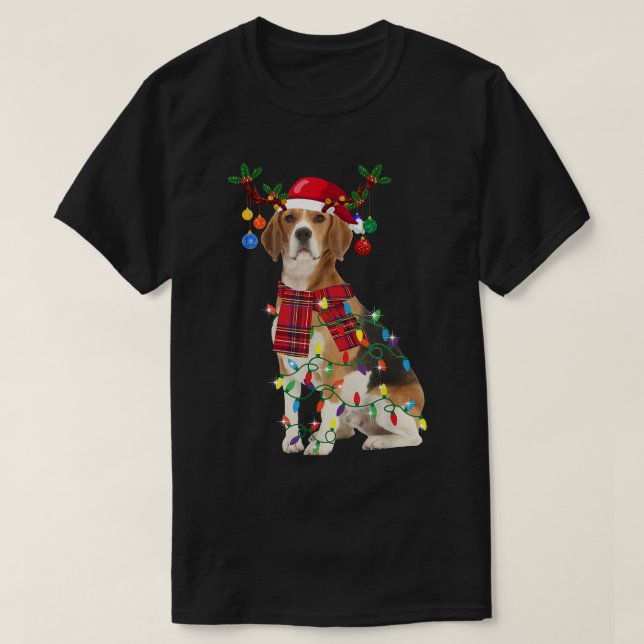 Camiseta Papais noeis Serea de Beagle Natal Claro (Frente do Design)