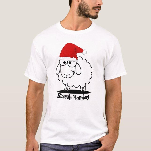 Camiseta Papais noeis Sheep Bah Humbug (Frente)