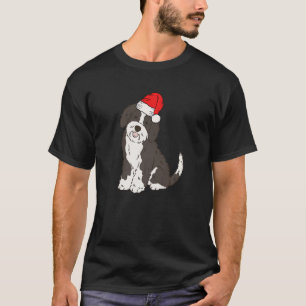 Camiseta Papais noeis Sheepadoodle Cachorro de Natal de inv