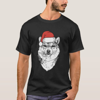Camiseta Papais noeis Shiba Inu Cão no Natal
