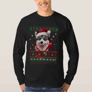 Camiseta Papais noeis Siberianos Husky Suor de Natal Feio X