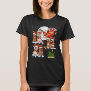 Camiseta Papais noeis Sleigh Reindeer Lhasa Apso Cães Árvor