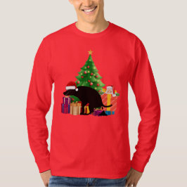 Camiseta Papais noeis Sneakper Helper Christmas Pooping Dog