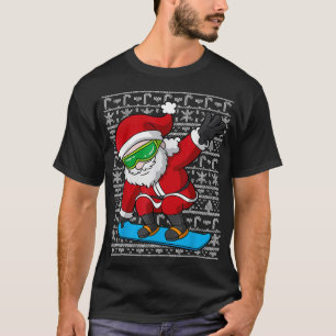 Camiseta Papais noeis Snowboard Snowboarder Feia Natal Neve