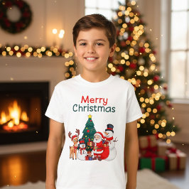 Camiseta Papais noeis Snowman E Reindeer Feliz Natal Festiv