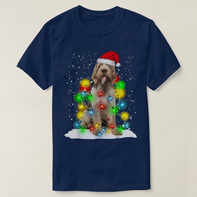 Camiseta Papais noeis Spinone Italiano Natal Light Pajama D (Frente do Design)