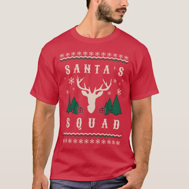 Camiseta Papais noeis Squad e Sweater de Natal Feio (Frente)