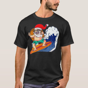Camiseta Papais noeis Surf de Verão de Surfe no Havaí