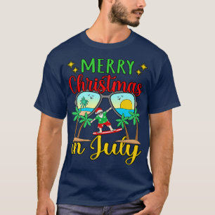 Camiseta Papais noeis Surfando Natal Em Julho Gr Havaiano