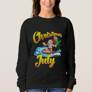 Camiseta Papais noeis Surfando Natal Em Julho No Havaí Ki S