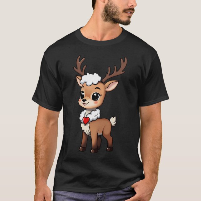 Camiseta Papais noeis Sweet Little Reindeer (Frente)