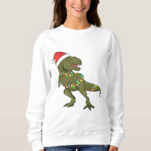 Camiseta Papais noeis T-Rex Dinossauro Natal Jumper
