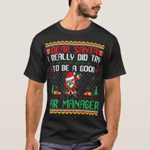 Camiseta Papais noeis Tentar Ser Um Bom Gerente De Bares -