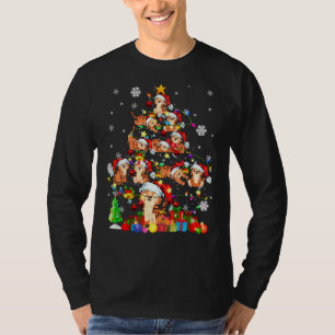 Camiseta Papais noeis Tigre Árvore de Natal Tigre Luzes Pap