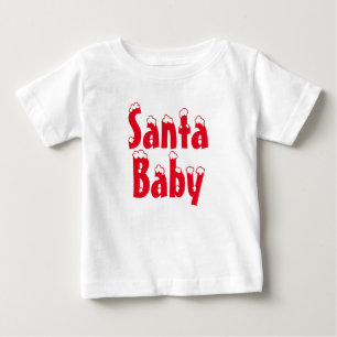 Camiseta Papais noeis Típica de neve vermelha-bebê Natal bo