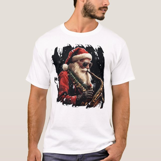 Camiseta Papais noeis Tocando a ideia de presente do Xmas S (Frente)