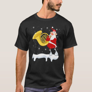 Camiseta Papais noeis Tocando Papais noeis Engraçados Tuba