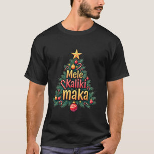 Camiseta Papais noeis tropicais de Natal do Havaí Mele Kali