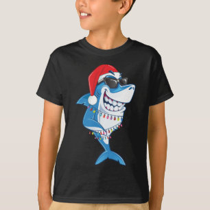 Camiseta Papais noeis Tubarões de Natal Engraçados Sharkmas