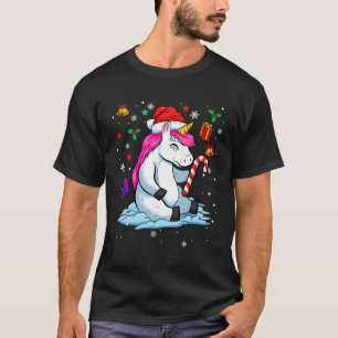 Camiseta Papais noeis Unicorn Lover Engraçado Xmas Presente