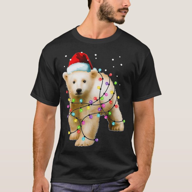 Camiseta Papais noeis Urso Polar, Natal, Homens Mulheres Cr (Frente)