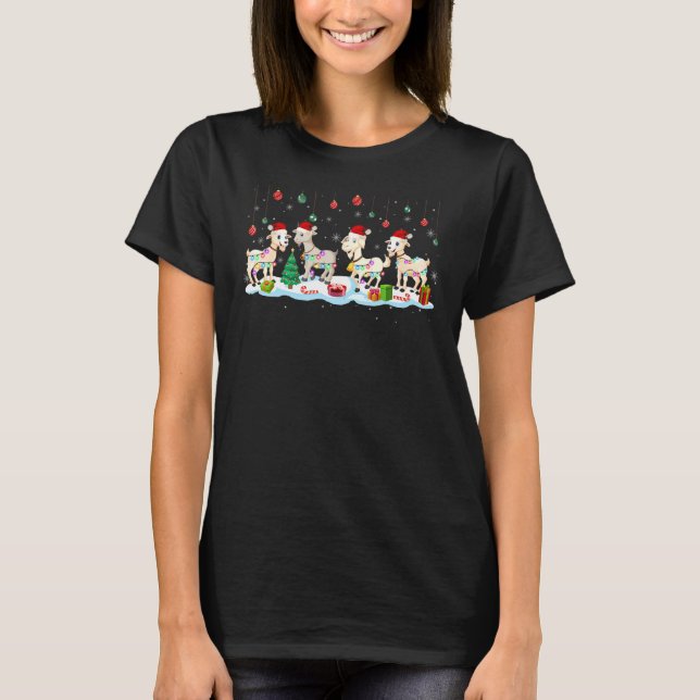 Camiseta Papais noeis vão às luzes de Natal ao quadrado Pap (Frente)