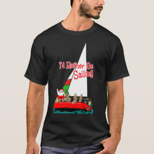 Camiseta Papais noeis velejariam no Natal