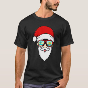 Camiseta Papais noeis Verão Havaiano Óculos de sol Praia Na