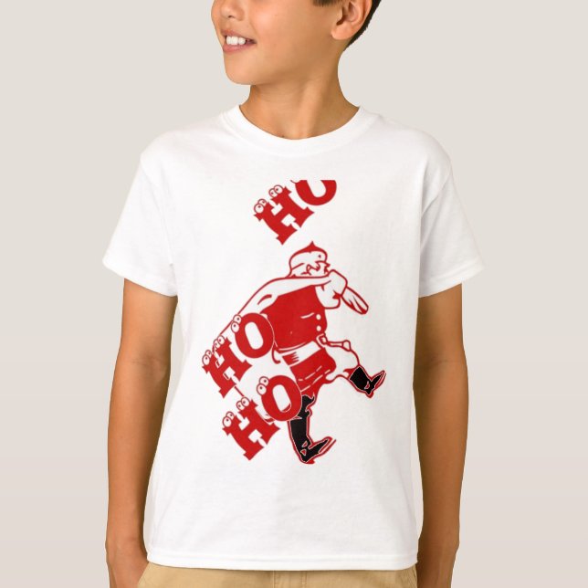 Camiseta Papais noeis vermelhos e brancos caminhando Ho Ho  (Frente)