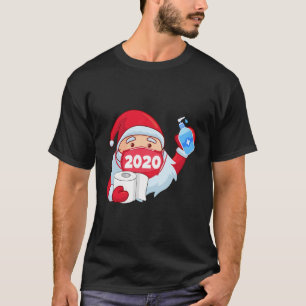 Camiseta Papais noeis Vestindo máscara com papel higiênico 