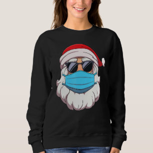 Camiseta Papais noeis Vestindo máscara e óculos de sol
