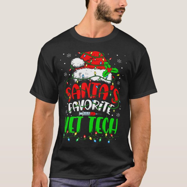 Camiseta Papais noeis: Vet Tech Christmas Technier Technese (Frente)