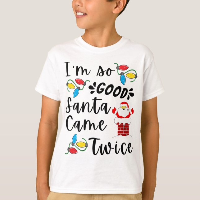 Camiseta Papais noeis Vieram Duas Vezes Na Festa De Natal D (Frente)