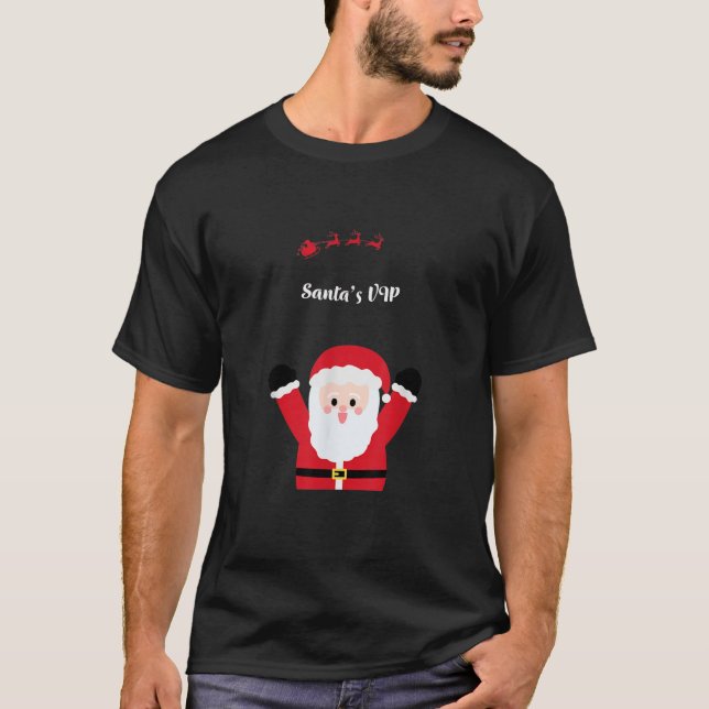 Camiseta Papais noeis VIP Festivo Feliz Feliz Natal (Frente)