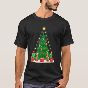 Camiseta Papais noeis Vizsla Dog Árvore de Natal Engraçad