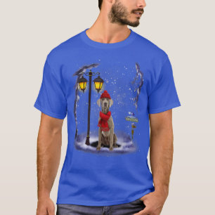 Camiseta Papais noeis Weimaraner Neve Natal Luz de inverno