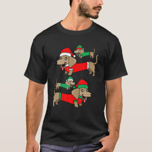Camiseta Papais noeis Wiener Dachshund Engraçado Legal Cã