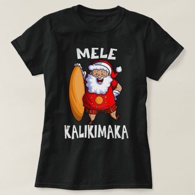 Camiseta Papais noeis X-Mas Havaianos Mele Kalikimaka (Frente do Design)