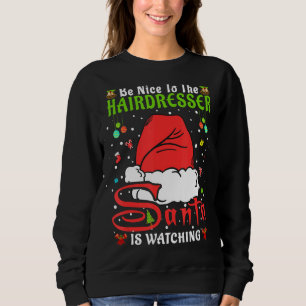Camiseta Papais noeis Xmas Pajamas Sejam Bons Ao Hairdresse