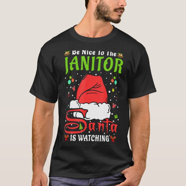 Camiseta Papais noeis Xmas Pajamas Sejam Bons Para O Janito (Frente)