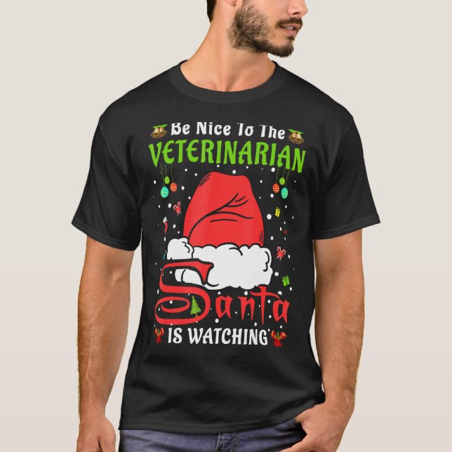 Camiseta Papais noeis Xmas Pajamas Sejam Bons Para O Veteri (Frente)