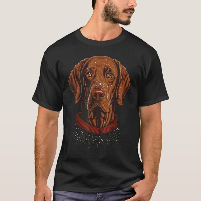 Camiseta Papais noeis Xmas Vizsla no Natal Vizsla 1 (Frente)
