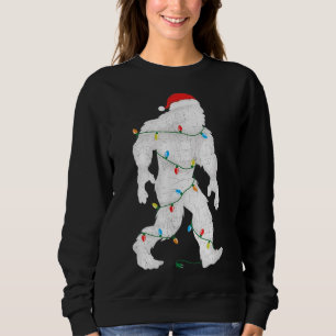 Camiseta Papais noeis Yeti Tangidos Em Luzes De Árvore De N