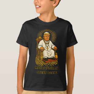 Camiseta Papal Trump Divertido Design Com Vestígios Popular